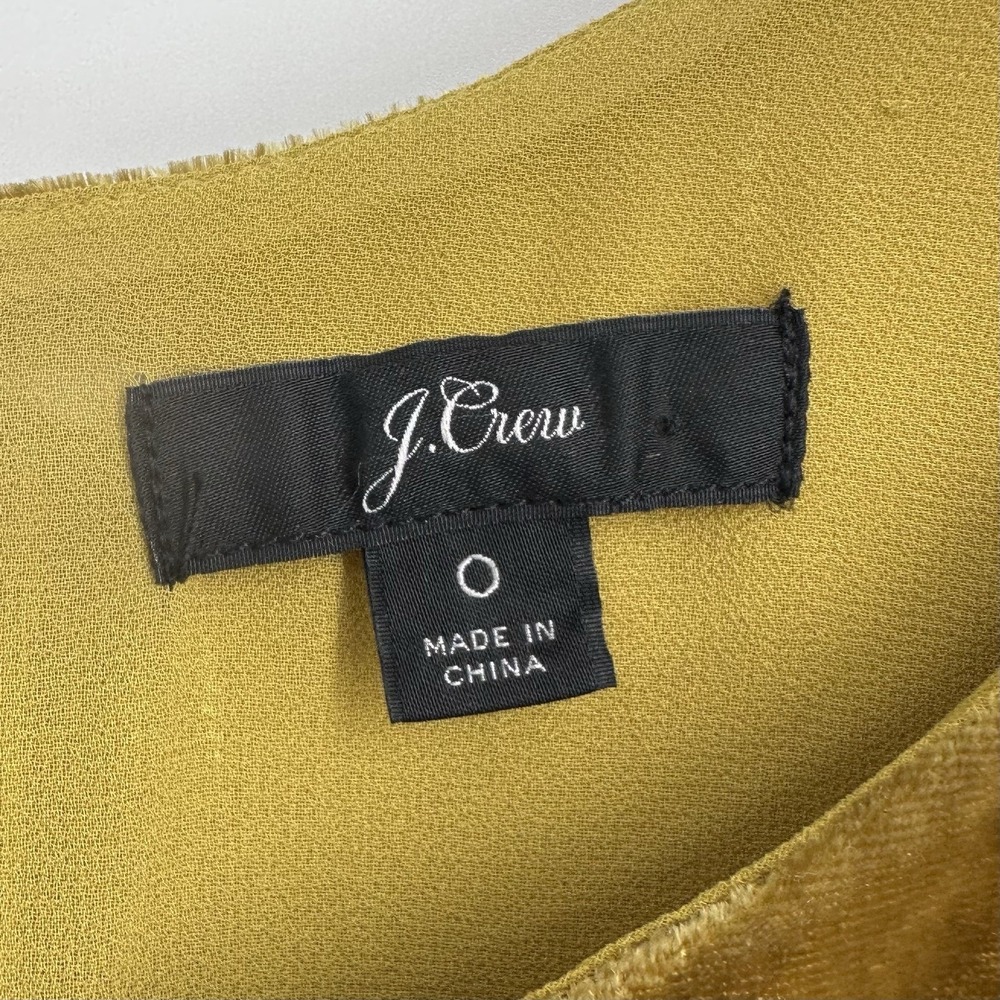 J. Crew Velvet Tank Top Women's Size 0 Gold Sleeveless Evening Business - Picture 8 of 11